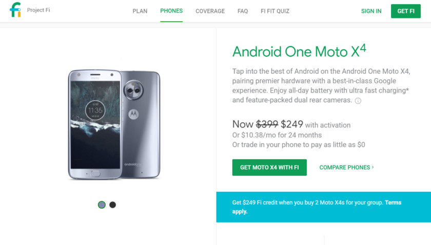 Moto X4 on Project Fi