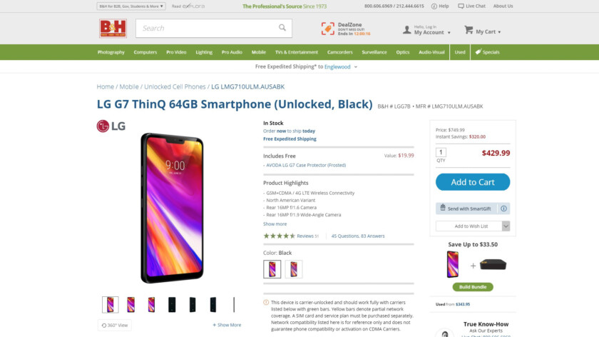 LG G7 ThinQ BH Photo Deal