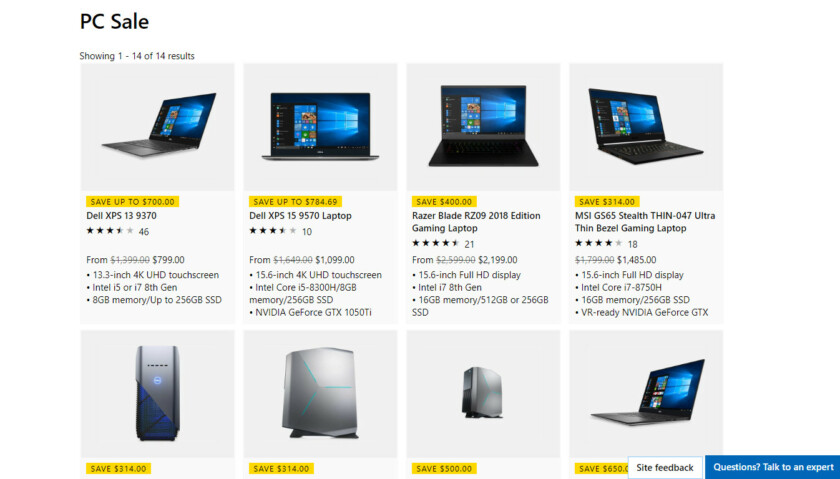 Microsoft Pi Day sale page.