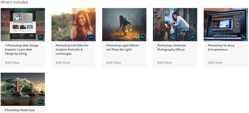 The Complete Photoshop Master Class Bundle 2019 what's included