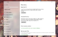 Reset Windows 10 Settings menu
