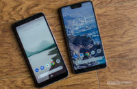 Pixel 3 XL vs Pixel 3a XL showing front of the phone