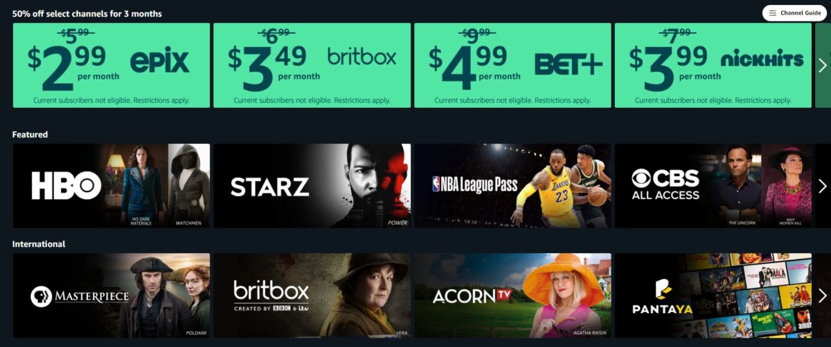 amazon prime video channel discounts