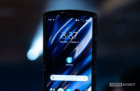 Moto Razr foldable unfolded top of screen 2