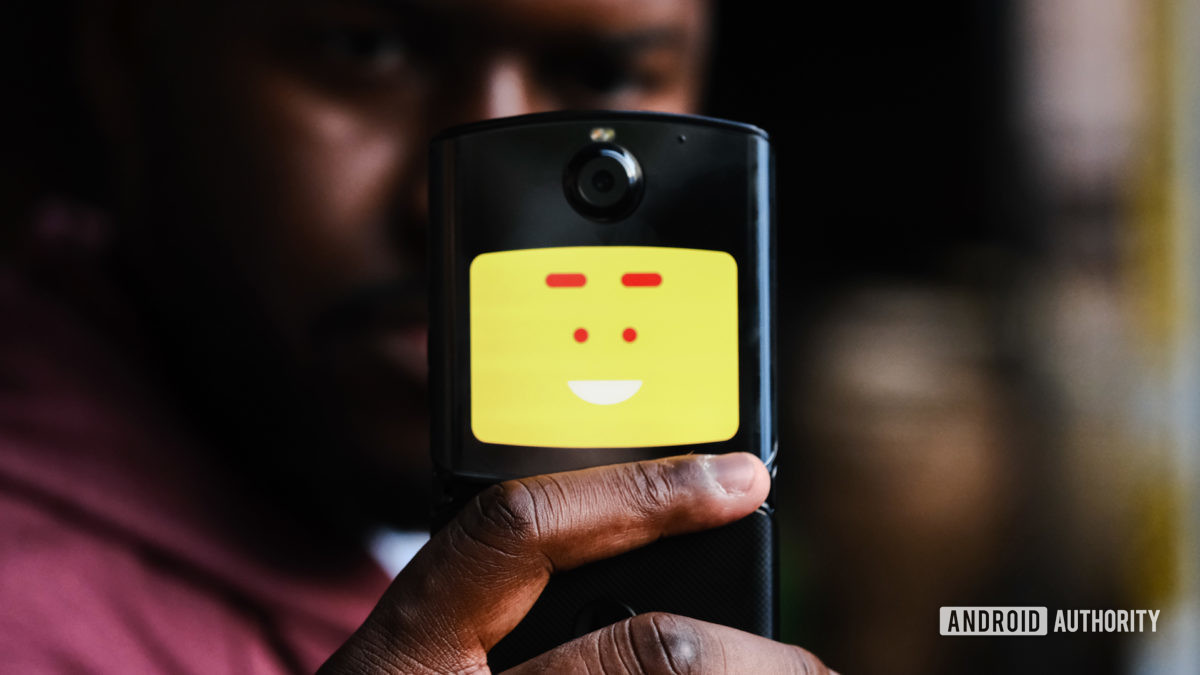 Moto Razr foldable camera open