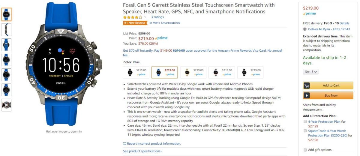 fossil gen 5 garrett fossil gen 5 garrett