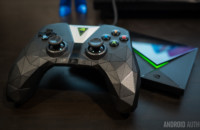 The Nvidia Shield TV console and controller.