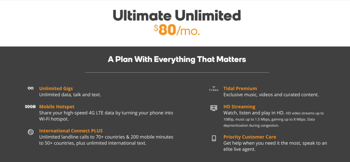 Boost Mobile Ultimate Unlimited plan