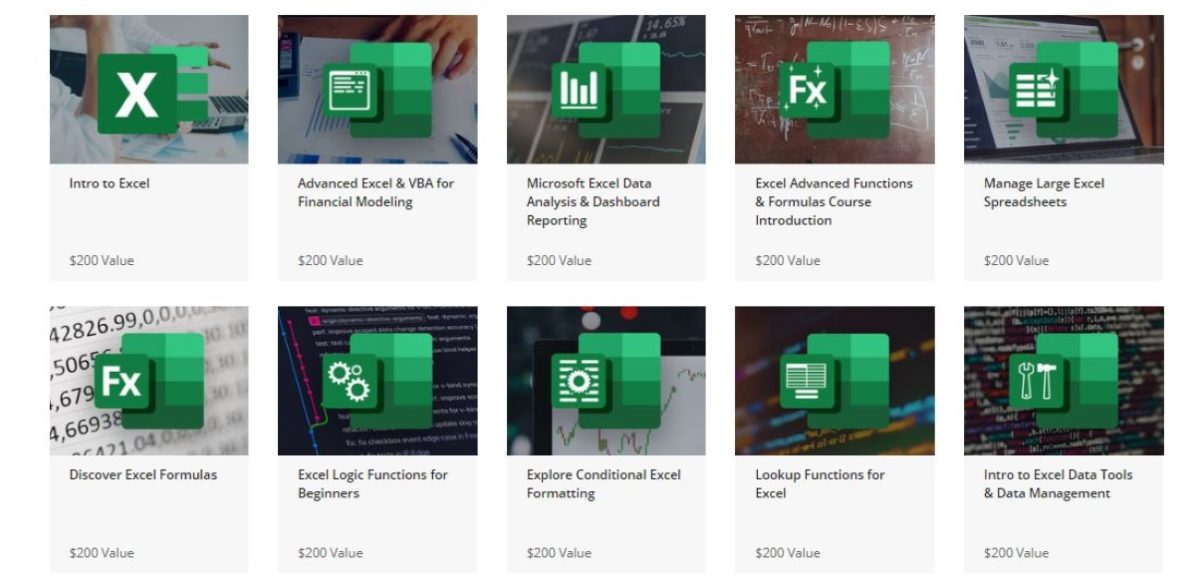 Excel Toolbox courses