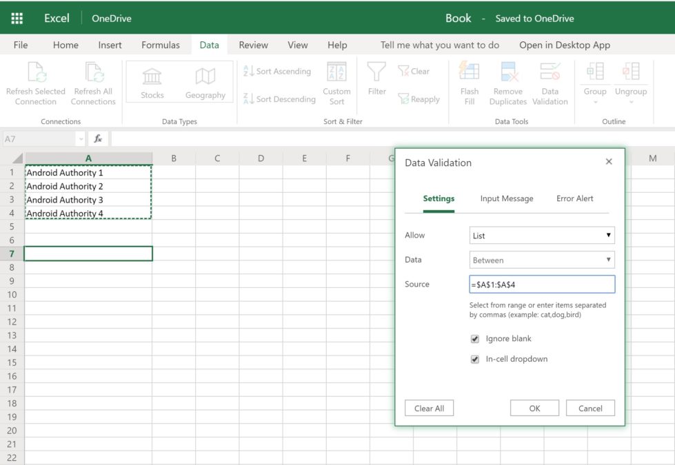 excel how to list 3
