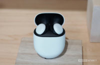 Google Pixel Buds 2 in charging case in Clearly White