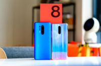 OnePlus 8 and 8 Pro in front of box