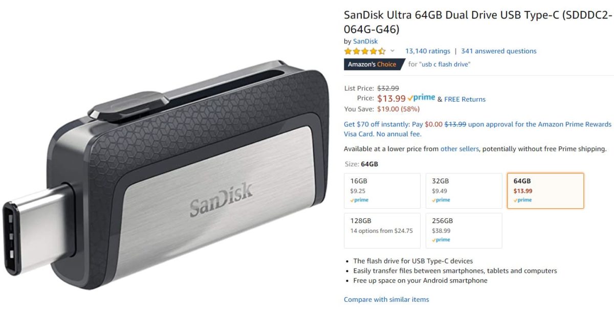 SanDisk Ultra 64GB Dual Drive USB C Amazon SanDisk Ultra 64GB Dual Drive USB-C Amazon
