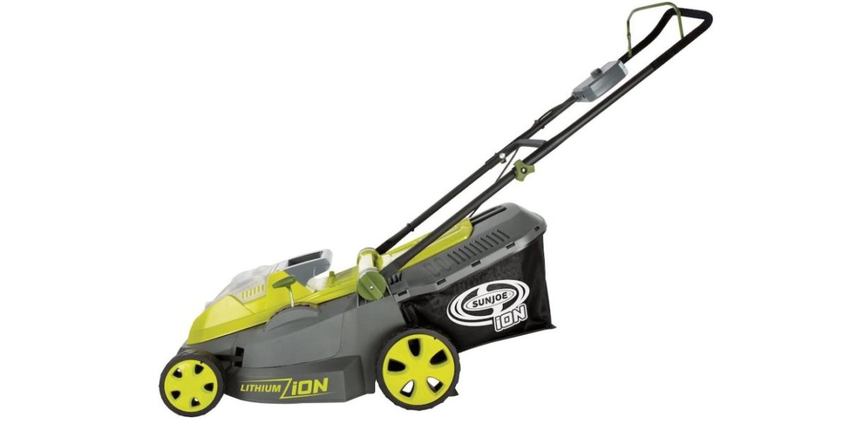 best lawn mower deals - sun joe 16 inch 40 volt mower