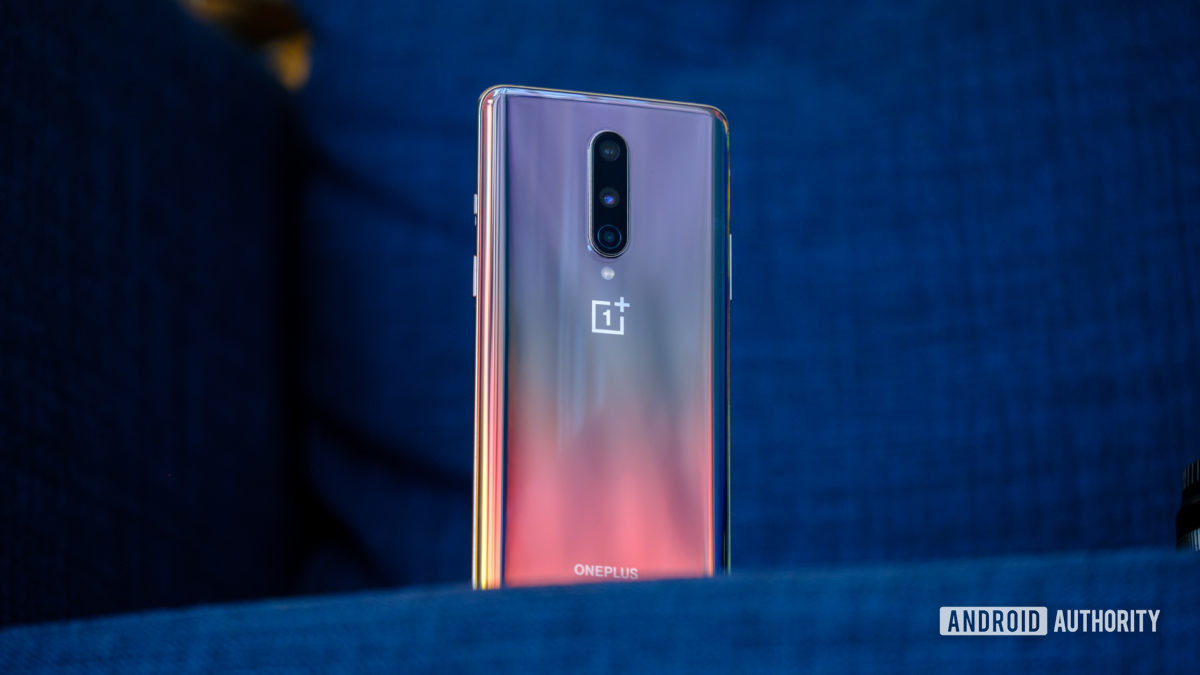 OnePlus 8 back on chair