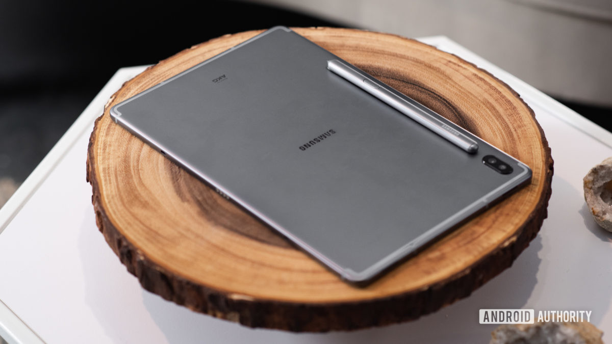 Samsung Galaxy Tab S6 on table with S Pen 2